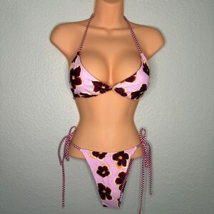 Unbranded Women's Pink and Purple Swim